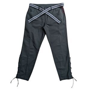 Boundless North Women's Olive Green Pants Lace Ankle & Bead Stitching Size 29